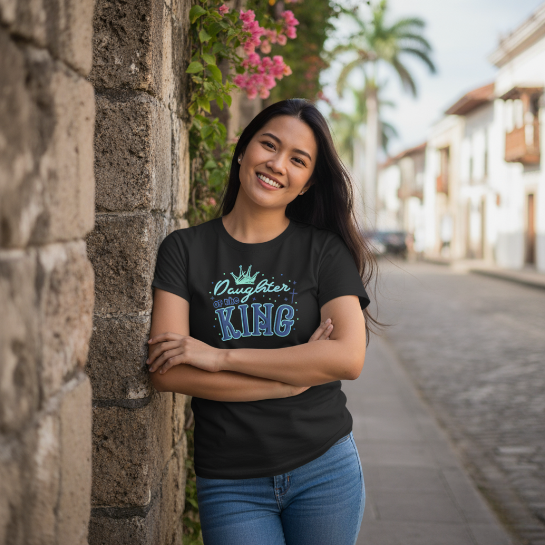 Daughter of the King Christian Shirt | Faith-Inspired Crown Tee for Women, Girls & Teens | Premium Cotton