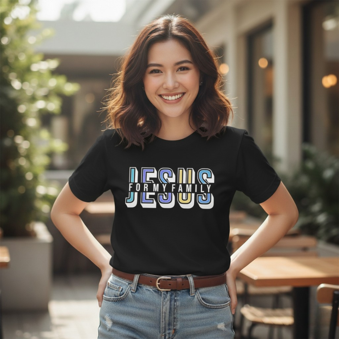 JESUS FOR MY FAMILY Christian Shirt | Premium Cotton Faith Shirt for Families