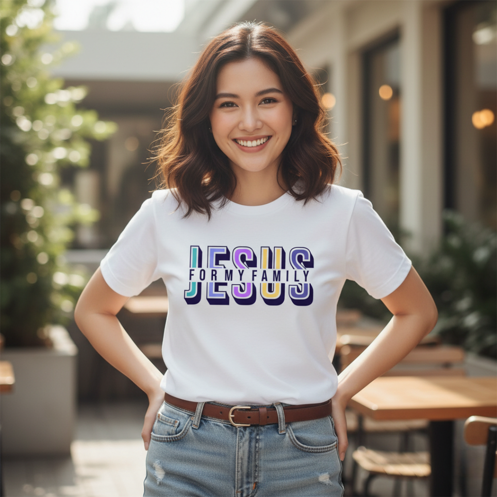 JESUS FOR MY FAMILY Christian Shirt | Premium Cotton Faith Shirt for Families