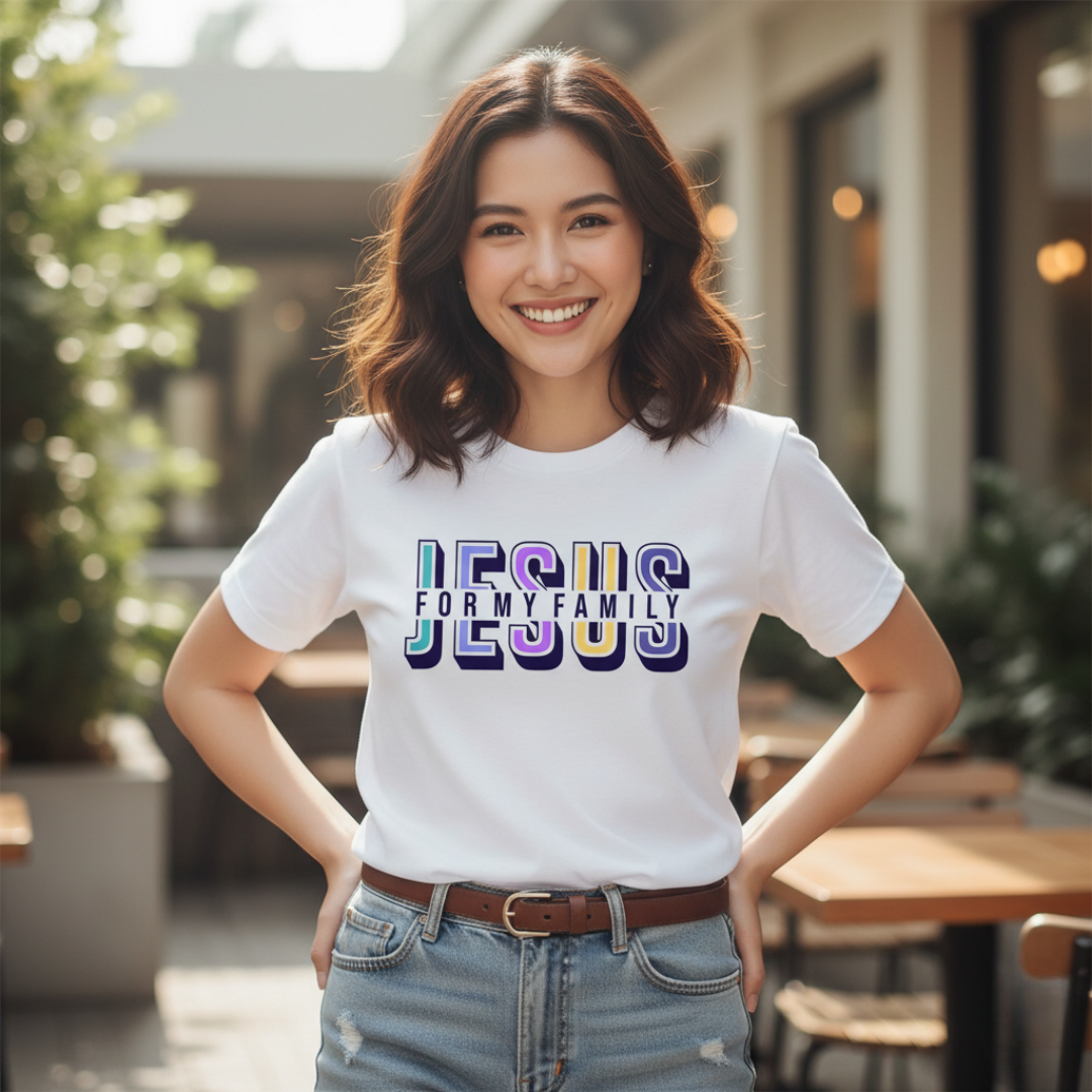 JESUS FOR MY FAMILY Christian Shirt | Premium Cotton Faith Shirt for Families