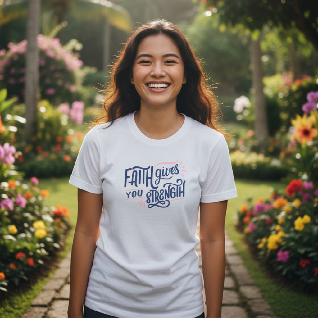 FAITH GIVES YOU STRENGTH Christian Shirt | Premium Cotton Faith Shirt