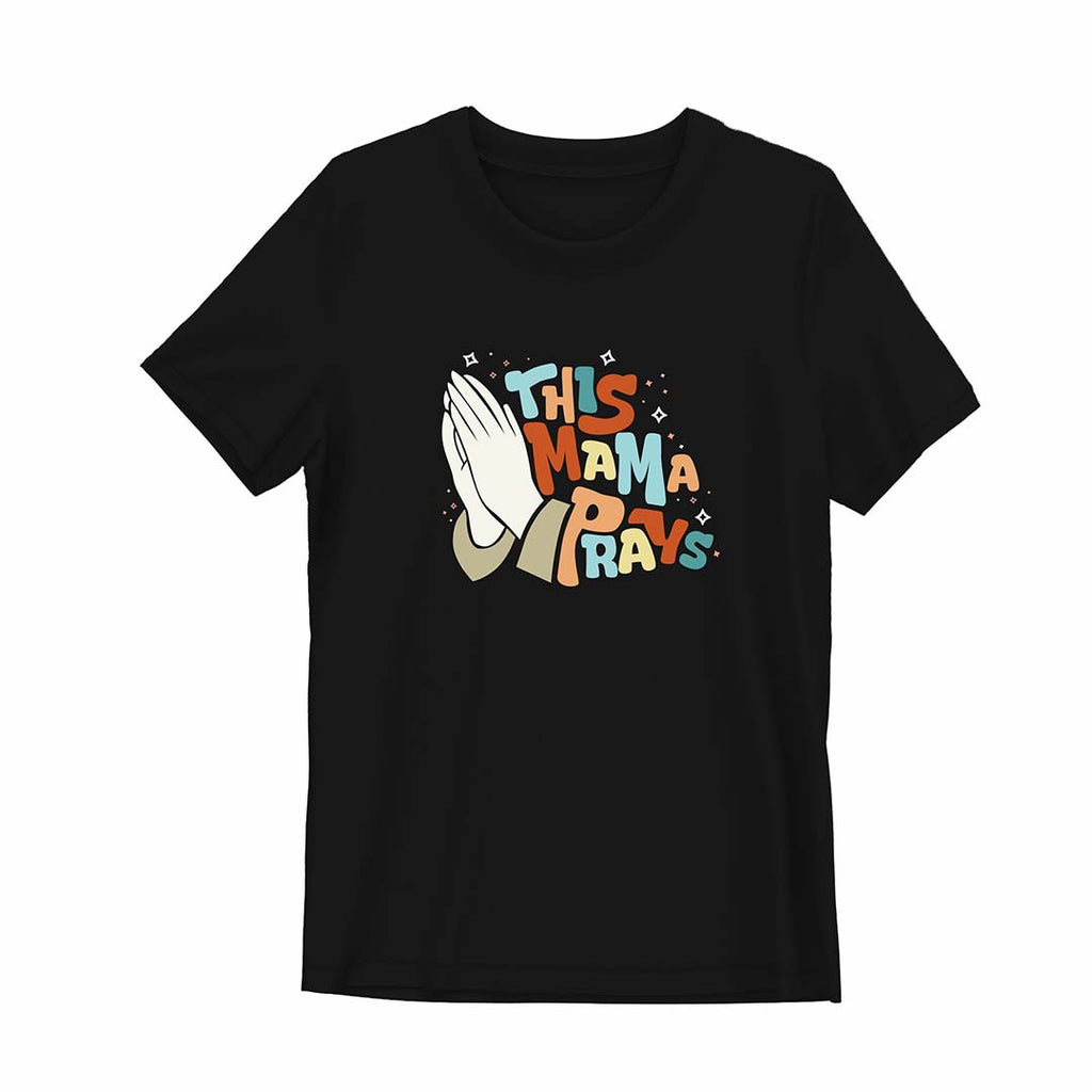 This Mama Prays Christian Mom Shirt | Premium Cotton Faith Shirt for Mothers